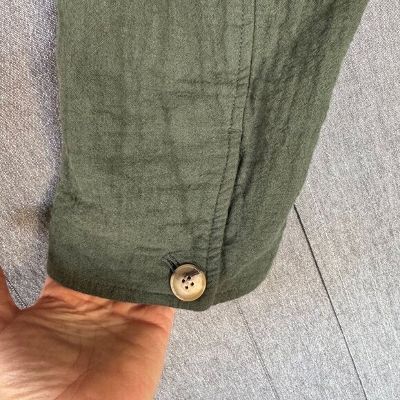 Madewell The Drop-Shoulder Linen Blend Foraged Green Boxy Crop Blazer Size XL - Picture 7 of 17